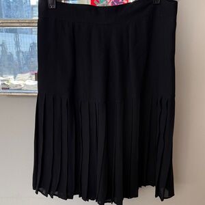 This beautiful Genny black a-line pleated at the bottom skirt